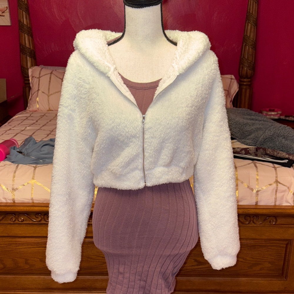 SHEIN White Teddy Jacket